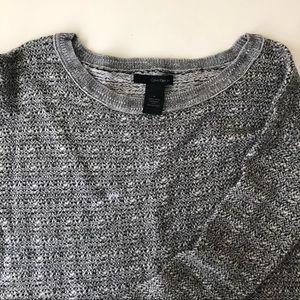 CALVIN KLEIN JEANS Grey Pattern Cotton Blend High Low Sweater Size M